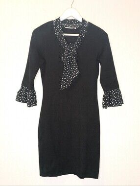 Hailey Lyn Polka Dot Accent Sweater Dress